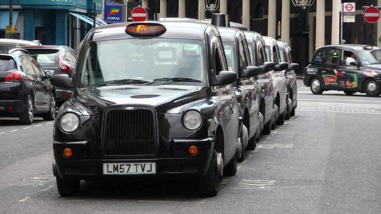Taxis in street